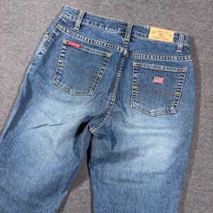 U.S. Polo Assn Jeans Women 28x32 Blue Straight Leg Mid Rise Denim Stretch Flag